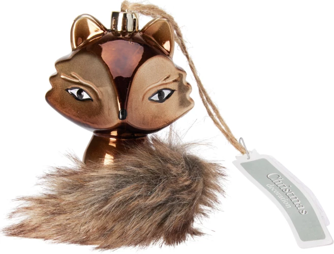 Koopman Новогоднее подвесное украшение Фигурка с искусственным мехом, 6 см, 2 вида