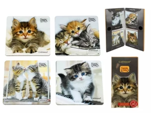 Carmani Набор из 4 пробковых подушечек - Sweety Kitty 10x10 022-4009