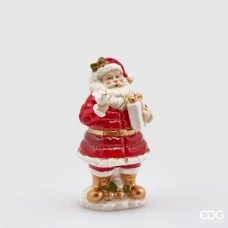 EDG Сувенир Санта с подарком 18 см красный