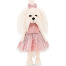 Orange Мягкая игрушка Собака Лаки Мими Мерцающая нежность, 25 см, белая