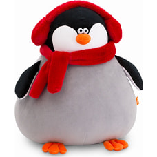 Orange Мягкая игрушка Пингвин в наушниках, 20 см, серый