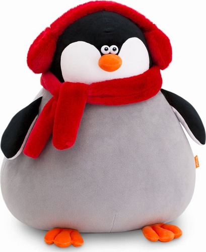 Orange Мягкая игрушка Пингвин в наушниках, 20 см, серый
