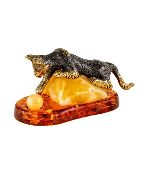 Кот на подушке с шариком Сувенир (коньячный) арт. 672