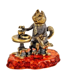 Фигурка Кот с чашечкой кофе ''СувенирАртель''