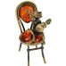 Фигурка Кот певец с гитарой на стуле 