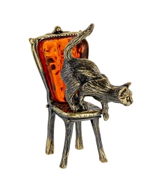 Кошка на стуле Сувенир (коньячный) арт. 2547