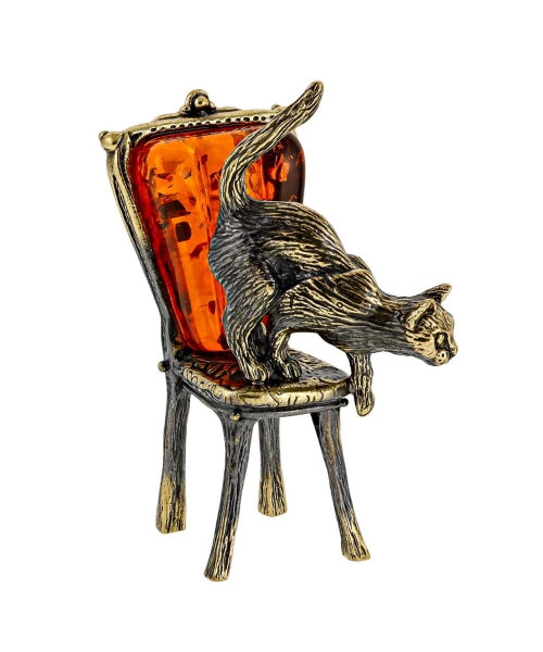 Кошка на стуле Сувенир (коньячный) арт. 2547