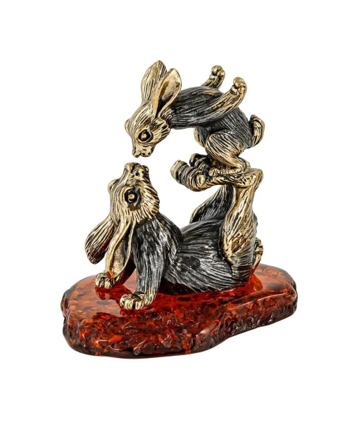 Зайцы мамина радость Сувенир (коньячный) арт. 2926