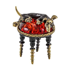 Фигурка Собака Такса на пуфике  ''СувенирАртель''