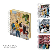 Bruno Visconti  ЗАПИСНАЯ КНИЖКА ART JOURNAL А6,120 Л. НА ГРЕБНЕ (4 ВИДА)