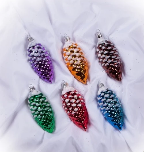 Ёлочка - елочное украшение из стекла, Набор Сосновый бор, 6 шт., С327