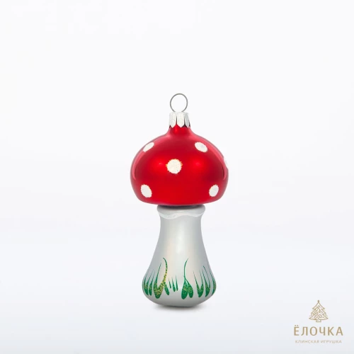 Ёлочка - елочное украшение из стекла,  Мухомор С22