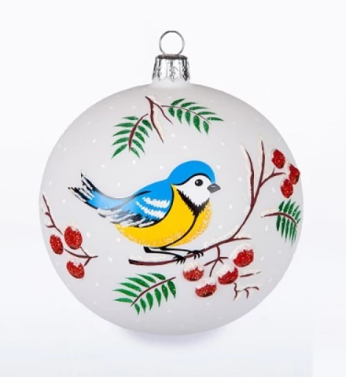 Ёлочка - елочное украшение из стекла, Шар 6 Рябинка, 95 мм, С308