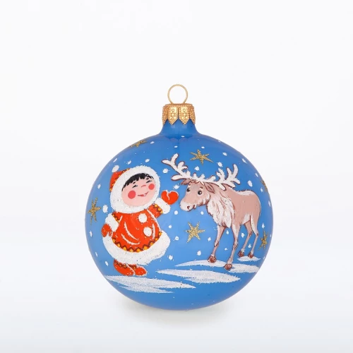 Ёлочка - елочное украшение из стекла, Шар  Мичил Д 85 мм С2109