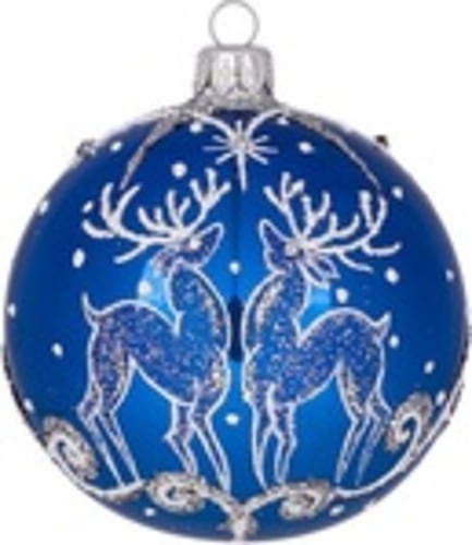 Ёлочка - елочное украшение из стекла, Шар Олени С2168