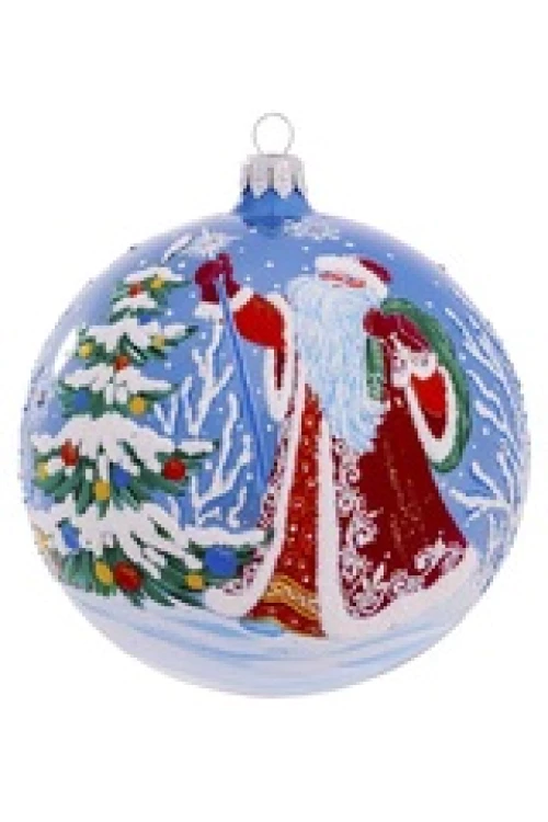 Ёлочка - елочное украшение из стекла, Шар Дедушка Мороз С2226