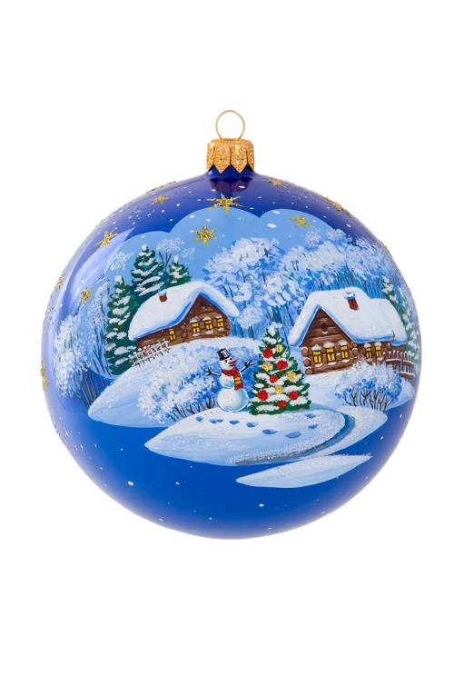 Ёлочка - елочное украшение из стекла, Шар  Зимний вечер  С2258 Д115мм 83 145