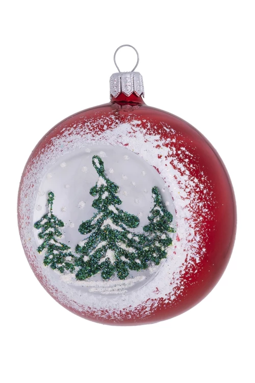 Ёлочка - елочное украшение из стекла, Шар с лункой Хвойный С2340 20 35