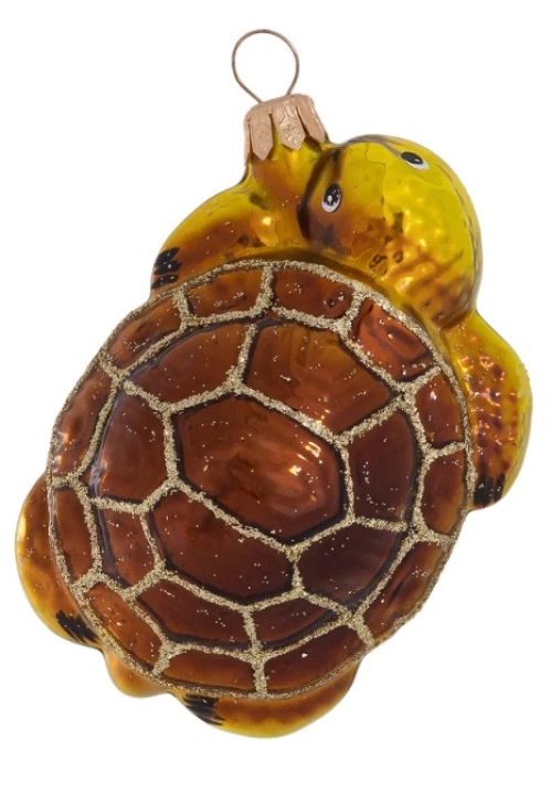 Ёлочка - елочное украшение из стекла, Фигурка Черепаха, 86 мм, С2361 С2274