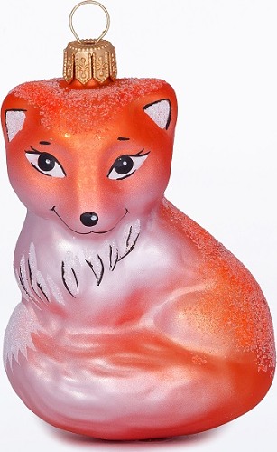 Ёлочка - елочное украшение из стекла, Фигурка Лисичка С1741