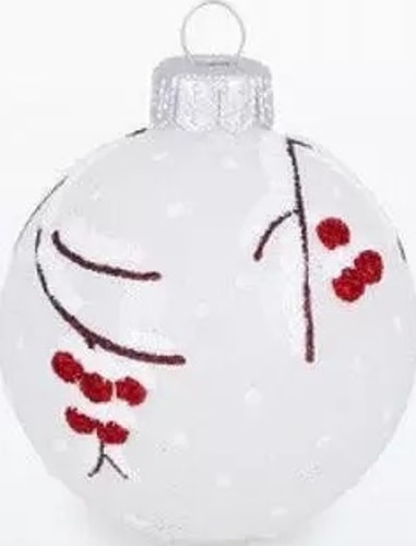 Ёлочка - елочное украшение из стекла, Шар Рябинка С1689