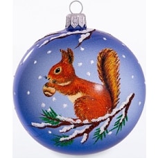 Ёлочка - елочное украшение из стекла, Шар 5 Белка, 85 мм, С 1756