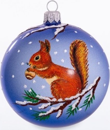 Ёлочка - елочное украшение из стекла, Шар 5 Белка, 85 мм, С 1756