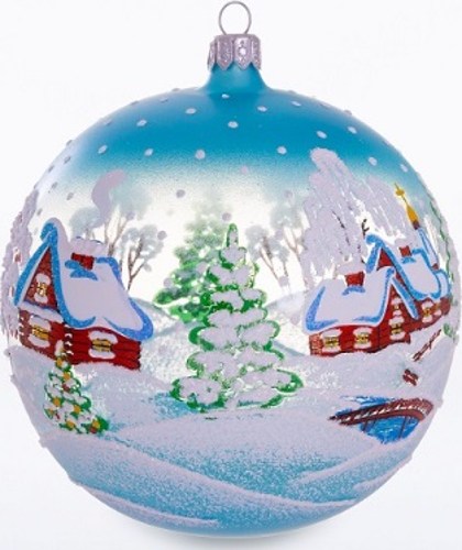 Ёлочка - елочное украшение из стекла, Шар 7 Морозный день, 115 мм, С1951