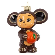 Фабрика ''Коломеев'' Елочное украшение Чебурашка с апельсином, 9 см, ФУ4-2494  