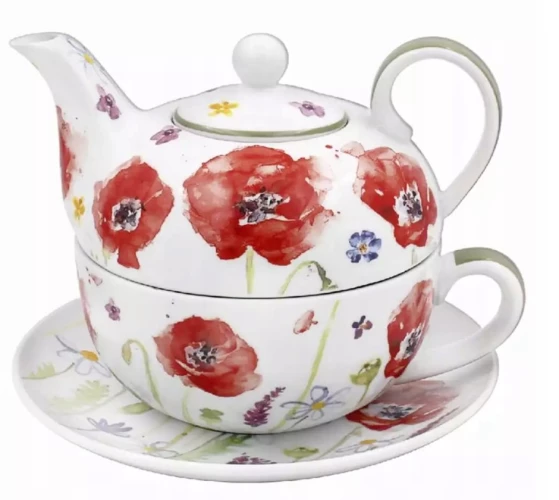Carmani Чайник + чайная пара "Маковое поле"