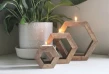 SiL  Набор подсвечников со свечами 20X17.5X5 CM,15X13X 5CM,9X8X5 CM