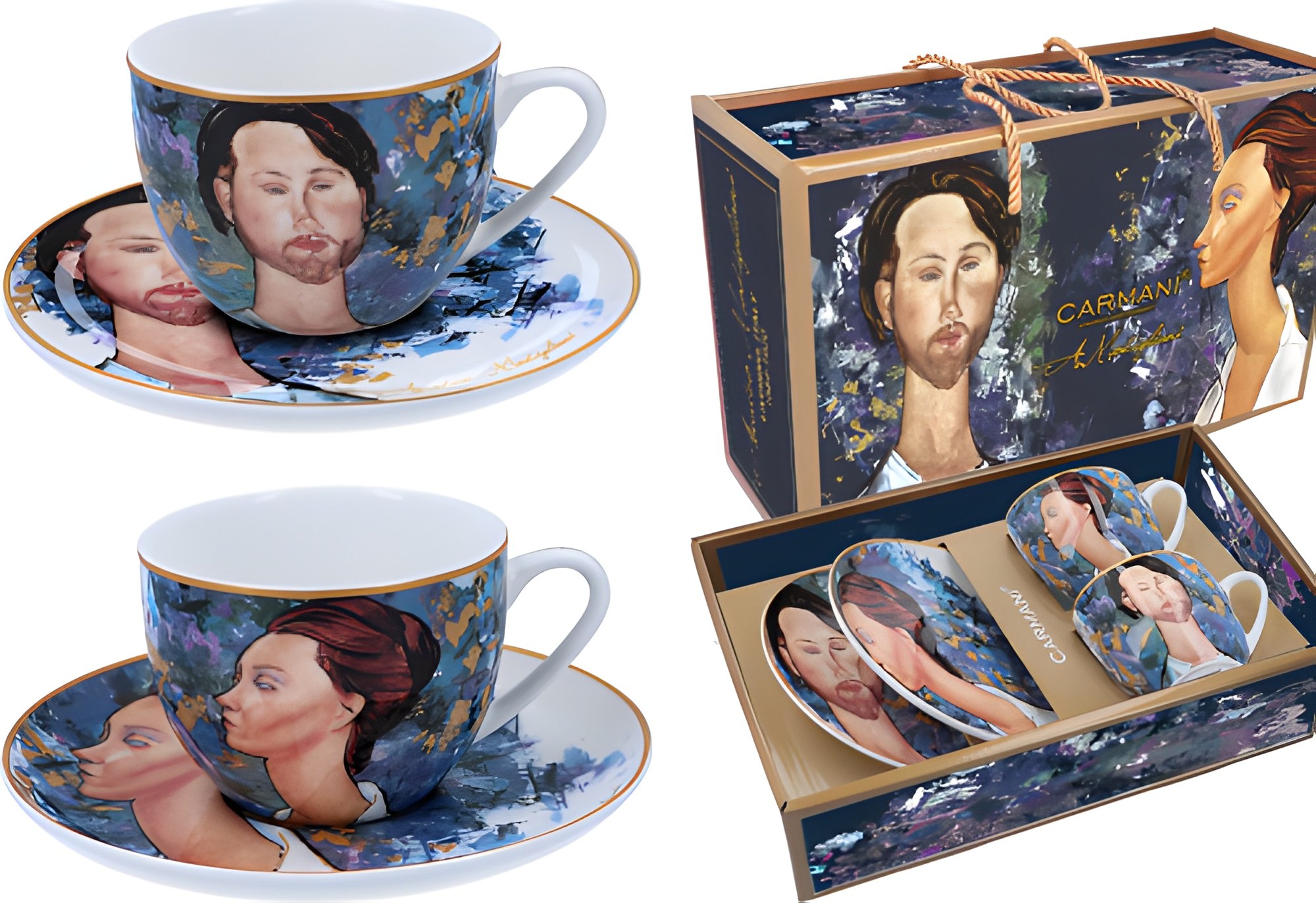 Набор из 2-х чайных пар А. Модильяни, Луния Чеховская и Леопольд Зборовски 250 мл.