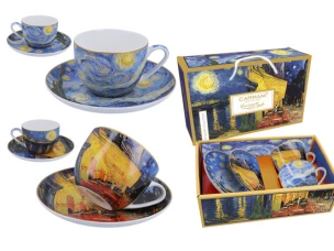 Набор из 2-х чайных пар "Ночная терраса кафе в Арле" и "Звездная ночь" В. Ван Гог 250 мл.