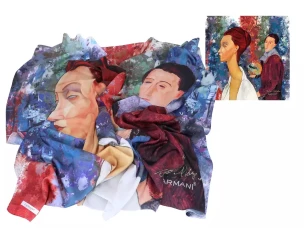 Шаль А. Модильяни. Луния Чеховска и Амедео Модильяни, 90x90 см Carmani 