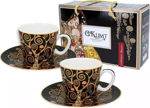 Carmani Набор из 2 чашек для эспрессо "Г. Климт. Древо жизни", 125 мл