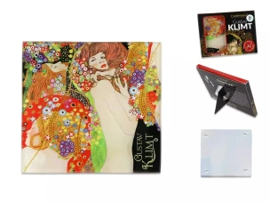 Стеклянная подставка под бокал Г. Климт  «Водяные змеи»  10,5х10,5 см Carmani