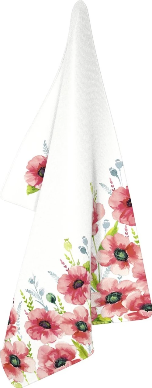 IHR Полотенце кухонное "Маки", 70х50 см, кремовое