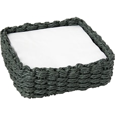 IHR Салфетница плетёная, 19х19х6,5 см, тёмно-зелёная