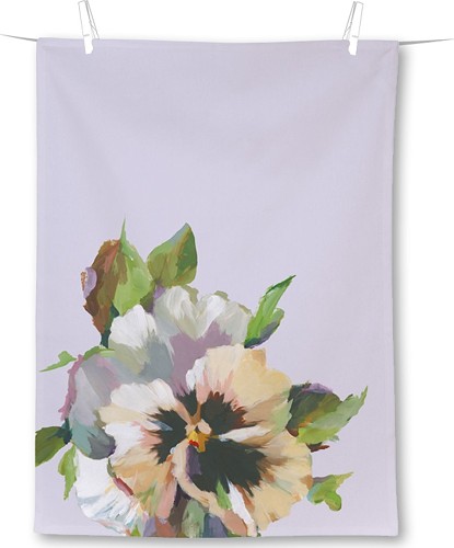 IHR Полотенце кухонное "Анютины глазки", 70х50 см, фиолетовое