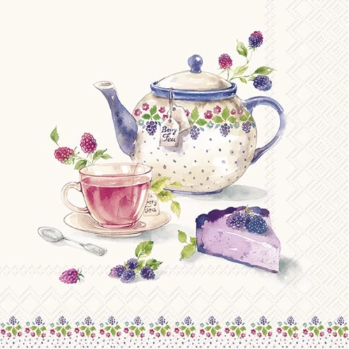 Салфетки Бумажные  "Berry Teatime", cream, 33х33