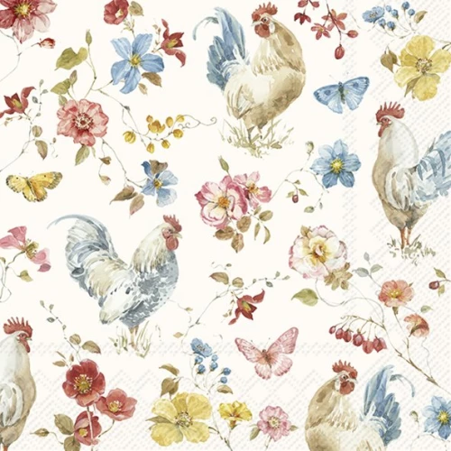 Салфетки Бумажные (Коктейльные) "Country Rooster", 25х25
