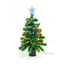 Ель 50см в корзинке с елочными игрушками, с подсветкой