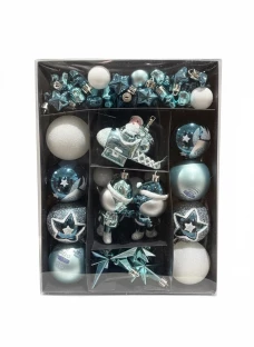Набор новогодних игрушек, 4-10 см, 60 шт