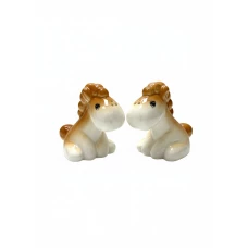 СОЛЬ/ПЕРЕЦ ЛОШАДКИ КОРИЧНЕВЫЕ ФАРФОР 