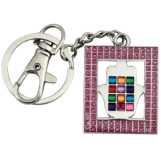ART Judaica Брелок Хамса, с розовыми камнями, 5 см.