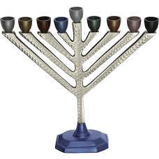 ART Judaica Алюминиевая Цветная Менора Хабад 29 см.