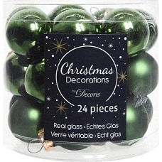 Kaemingk Набор стеклянных шаров, 24 шт., 2.5 см, зеленые