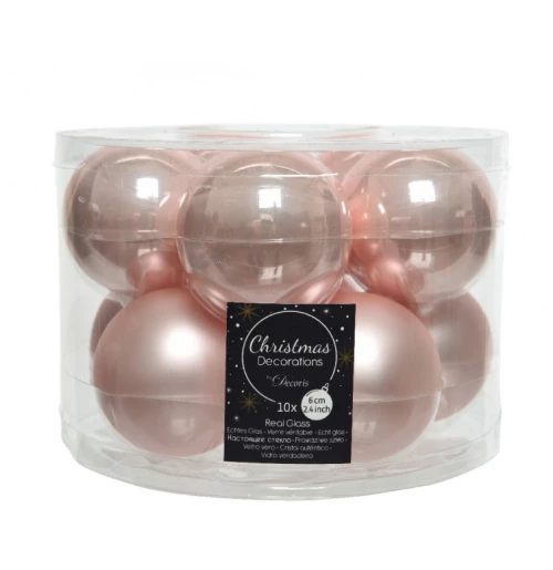 Kaemingk Набор стеклянных шаров, 10 шт., 6 см, розовые
