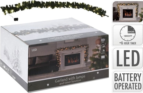 Koopman Гирлянда с таймером 30 LED, 270 см