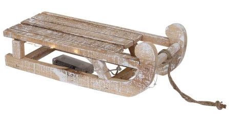 Koopman Подвесное украшениеиз дерева Сани LED, 30 см